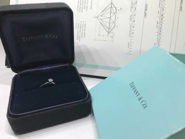 Tiffany & Co. Solitär Verlobungsring 950 Platin Gr.52 Diamantring 0,29ct